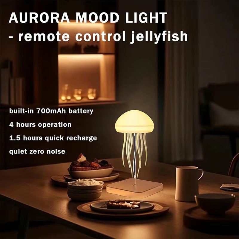 LED Jellyfish Lamp with 9 Tentacles 2 Working Modes Ultra Long Battery Life Colour Gradient Light Effects with Remote Control